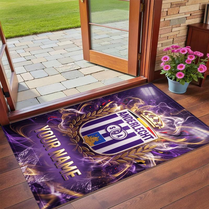 Crystal Velvet Rug Custom Name Text, Soft Non Slip Floor Mat Home DecorAnderlecht FC