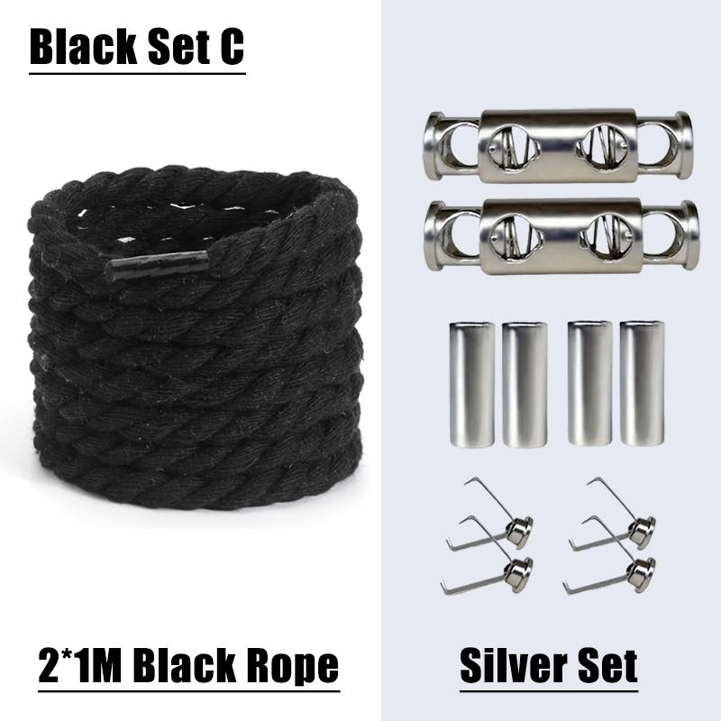 

Spring Lock Shoelaces No Tie Shoelace Quick Fixed Lazy Shoelaces DIY For Hoodie Trouser Sweatpant Rope Round Cord Replacement