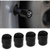 Hisport Hex 016 Black 4pcs Universal Car Tire Valve Stem Caps Air Cover Fit Mazda Accessories