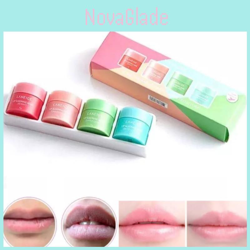Nourishing Sleep Lip Mask Set Of Four With Moisturizing Hydration For Day And Night Care