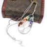 Handmade Winding Silver Natural Stone Crystal Water Drop Shaped Tree Of Life Necklace Colorful Stone Pendant Necklace N30