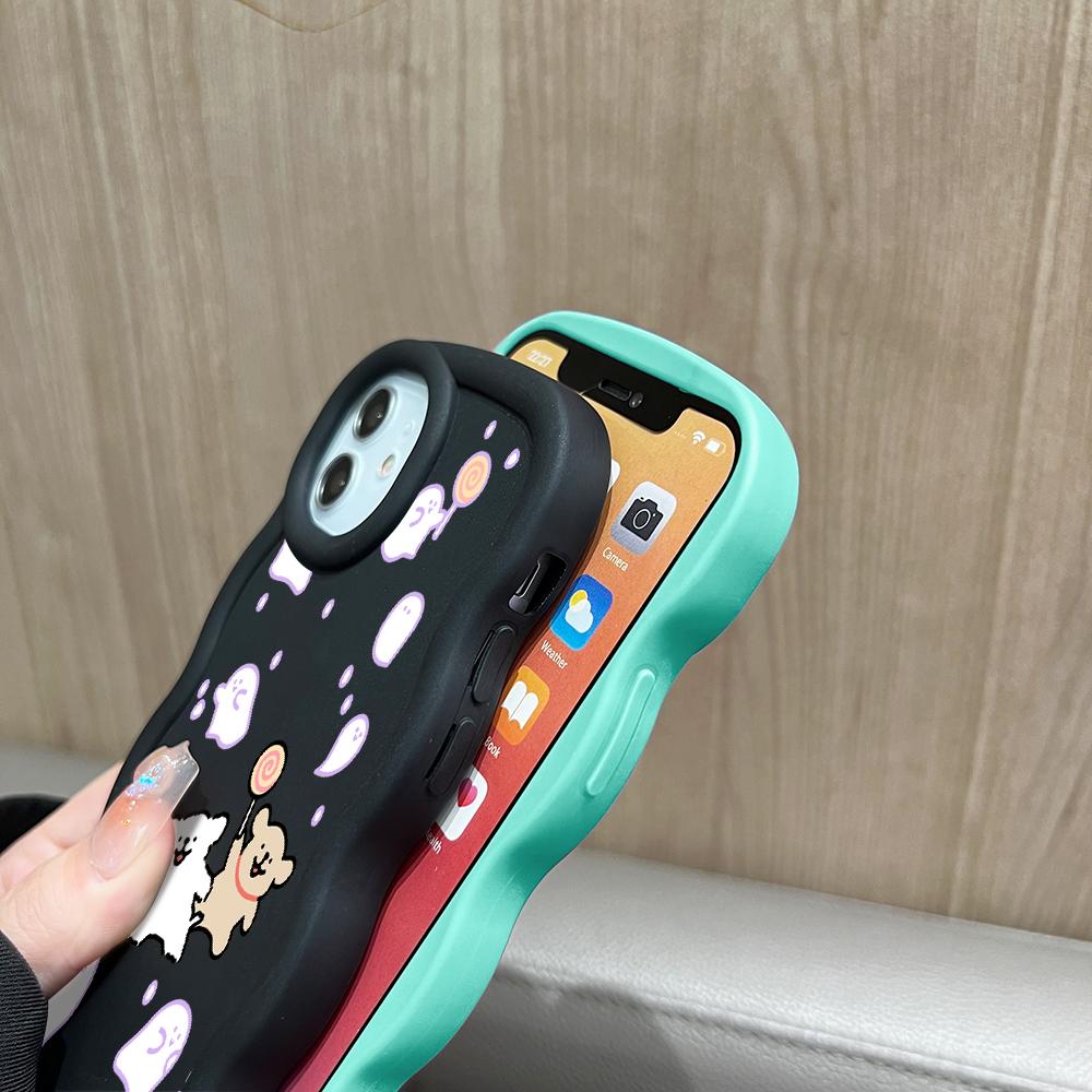 Big Wave Edge Soft Silicone Material Macaron Phone Case Shockproof Protective Rubber Casing for iPhone Samsung Huawei Honor Xiaomi Redmi OnePlus Moto
