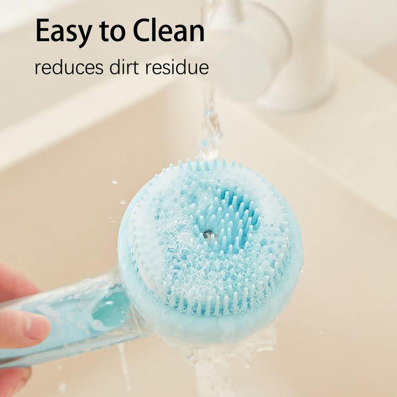 Pet Bath Massage Brush Soft Silicone Bristle Scrubbing Cleaner with Ergonomic Handle for Indoor Outdoor Bathing Shower Spa