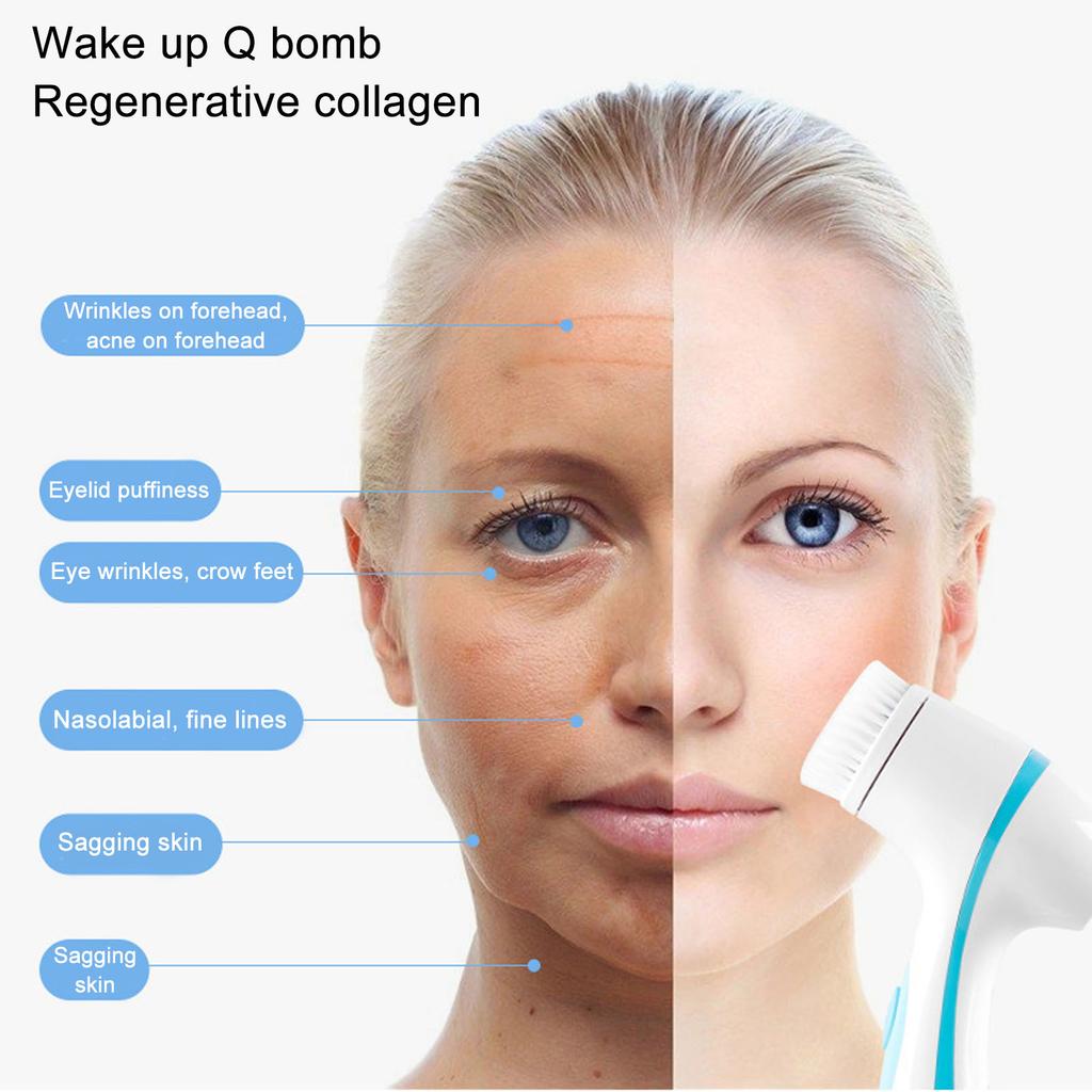 Curățător Facial Electric Reîncărcabil Silicon Masaj Curățare Perie Facială cu Capete