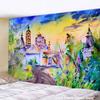 Fairy Tale Castle Tapestry Wall Hanging Cartoon Oil Painting Mural Bohemian Hippie Psychedelic Mattress Home Life Decor