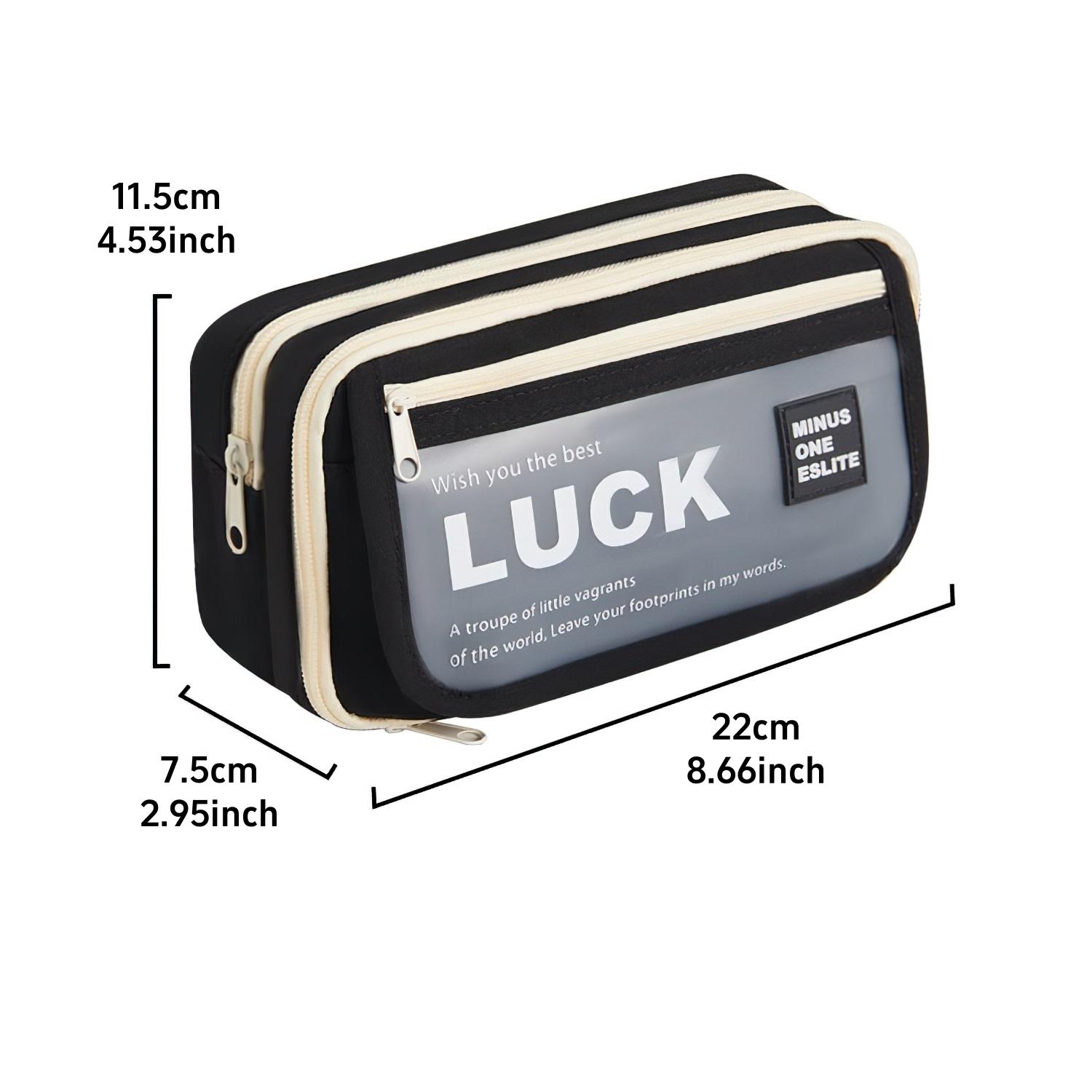 Luck Wish Pencil Bag Pen Case Flip Cover Матовый передний карман для хранения — фото 6