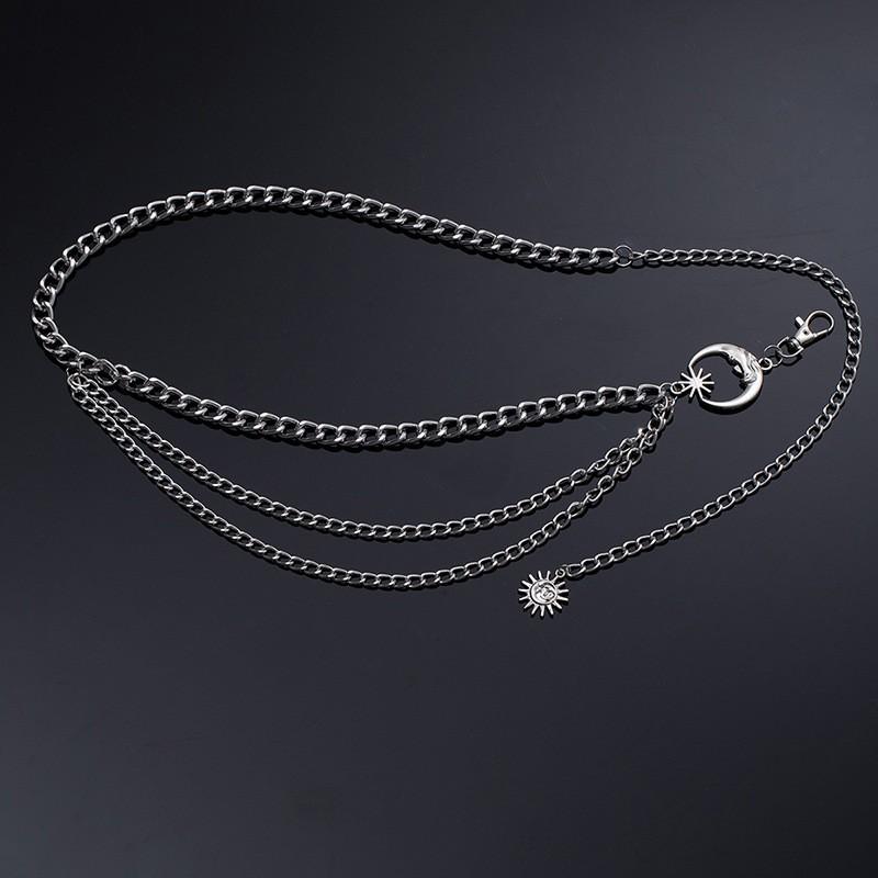 Atmospheric Metal Sunflower Tassel Waist Chain Women'S Adjustable Dress Waist Accessories Multi-Layer Premium Chain Belt