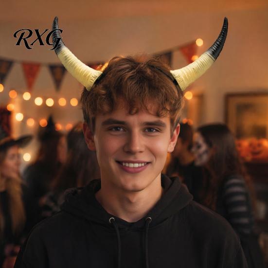 Retro Simulation Horn Headband Halloween Ram Headband, Detachable Devil Headpiece for Hair Accessory Carnival Party, Festival Cosplay Accessory, Stage