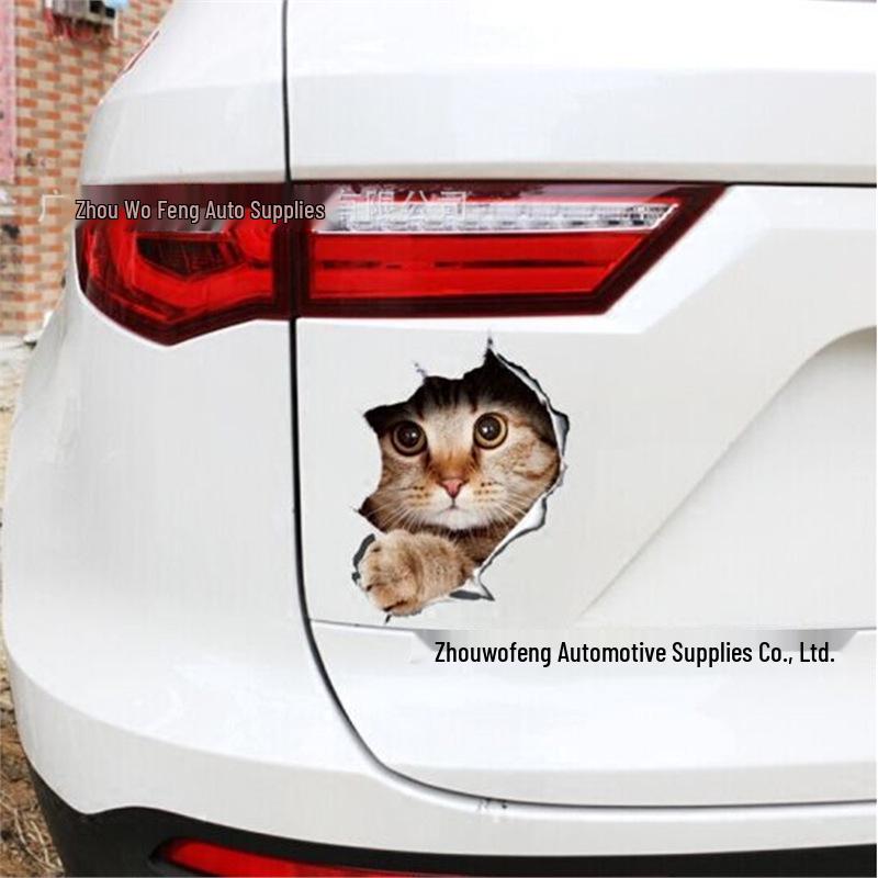 Reflective 3D Cat Car Sticker - Funny & Creative for Car Door or Tail