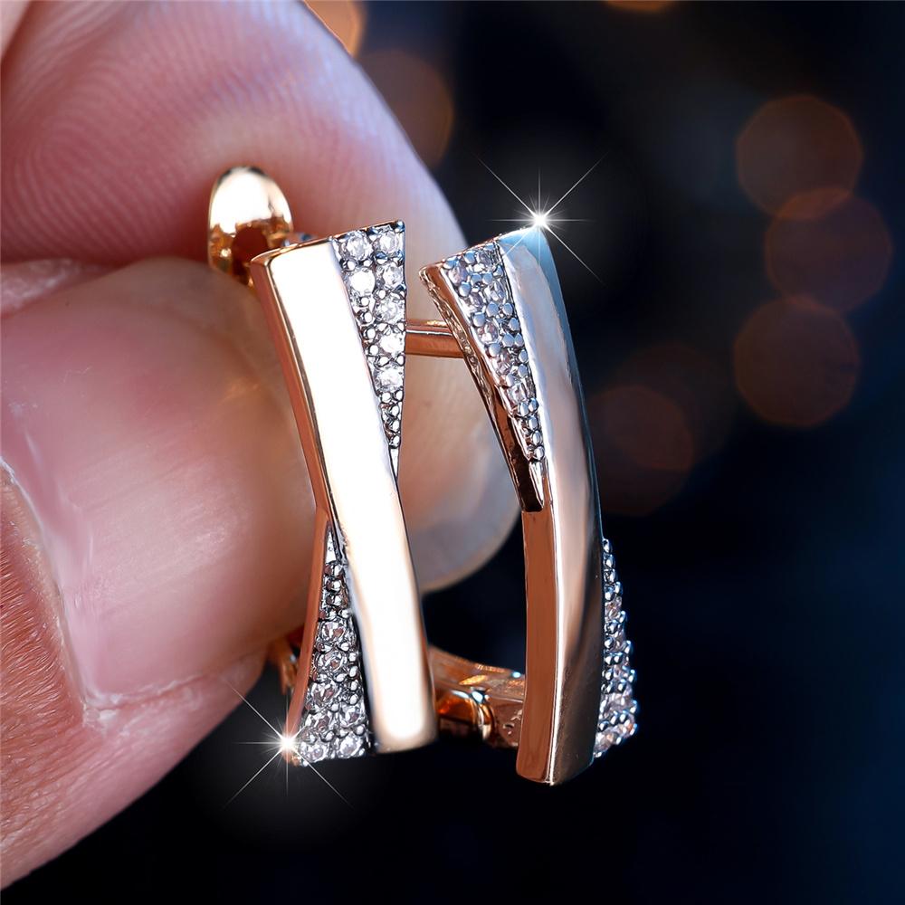 

Винтажные серьги в форме буквы X для женщин и девочек, роскошные свадебные украшения из циркона, подарки на День святого Валентина золотой