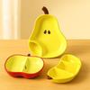 Ins Feng Shui Fruit Modeling Plate Creative Cute Ceramic Grid Plate Snack Snack Plate Household Dumpling Fruit Plate
