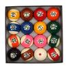 Billiard Pool 16 Pieces Billiard Ball Set Resin Professional Ball Set with Cue Ball Replacement Billiard Balls for Pool Table and Display Balls,