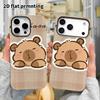 Phone Case: 2D Flat Design Suitable for iPhone 18 17 16 15 14 13Pro Film Protection Case, Couple Style, Plaid Lounging Capybara, Christmas and Hallowe