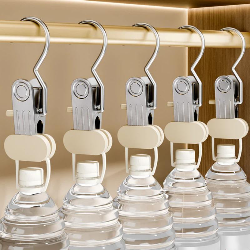10 Pcks Multifunctional Clothes Pegs Clip Laundry Tongs Pants Hanger Dirty Laundry Basket Traceless Hat Hook Clothespin Storage