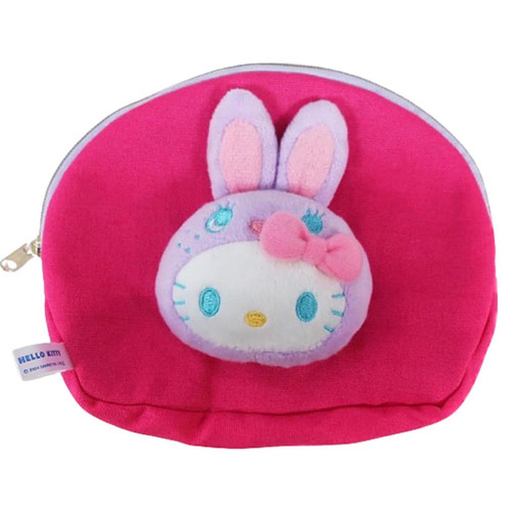Nakajima Corporation Hello Kitty Colorful Bunny Boa Face Cosmetic Pouch Magenta 200396-24