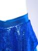 Girls Jazz Dance Costume Sparkly Sequins Metallic Asymmetric Skirt Performance Dancewear
