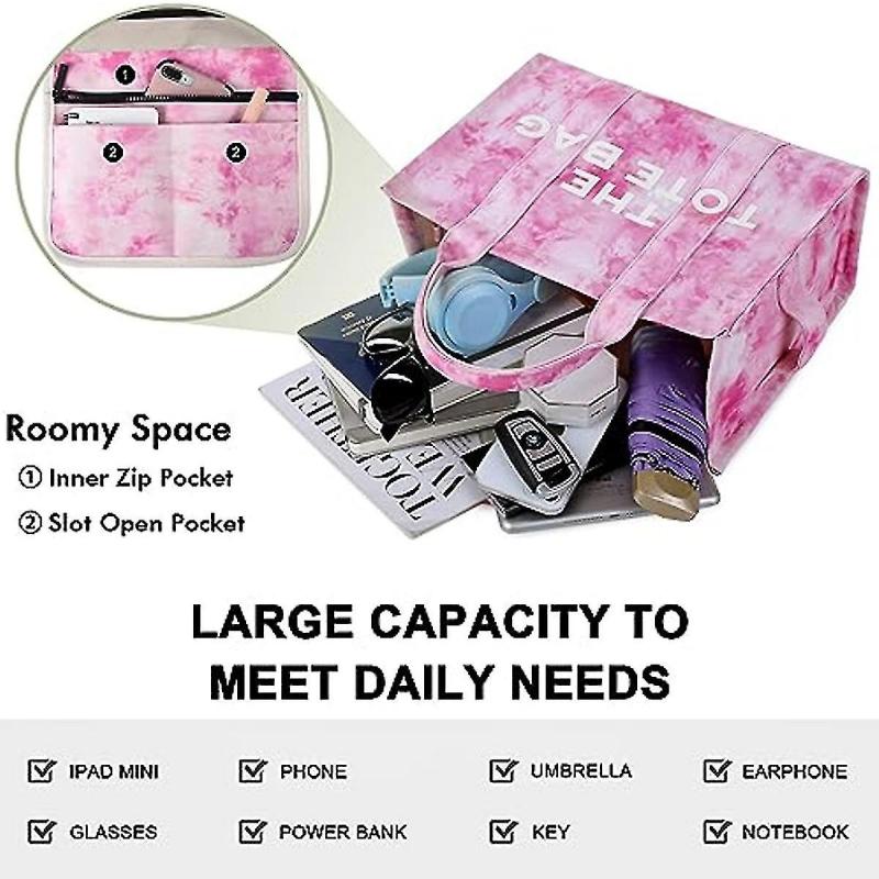 Canvas Tote Bag For Women - Travel Tote Bag Purse With Zipper Fashion Shoulder Bag Handbag(13  9.84  4.92 Inches)