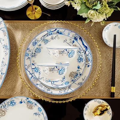 Huihuang Blue Peacock Ceramic Dinnerware Set
