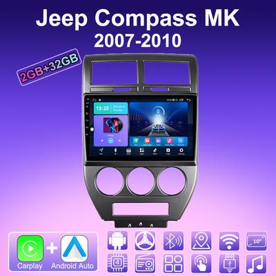 Autoradio 2 DIN Android Carplay Pour Jeep Compass MK 2007-2010 Lecteur Multimédia Unité Principale Stéréo Navigation GPS BT WIFI 2+32 Go