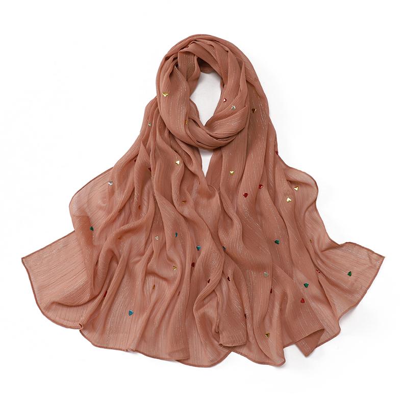 Plain Rhinestone Crystal Bubble Chiffon Hijab Shawls Long Bling Bling Wrap Ramadan Muslim Hijab Bufandas Women Islamic Turban