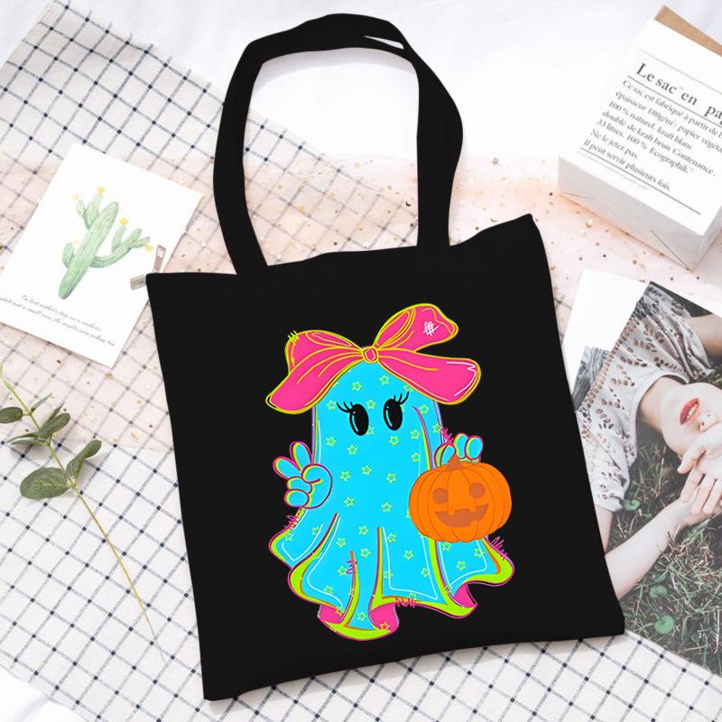 Halloween Halloween Printed Canvas Bag Lazy Style Trend Student Leisure Shoulder Bag Large Capacity