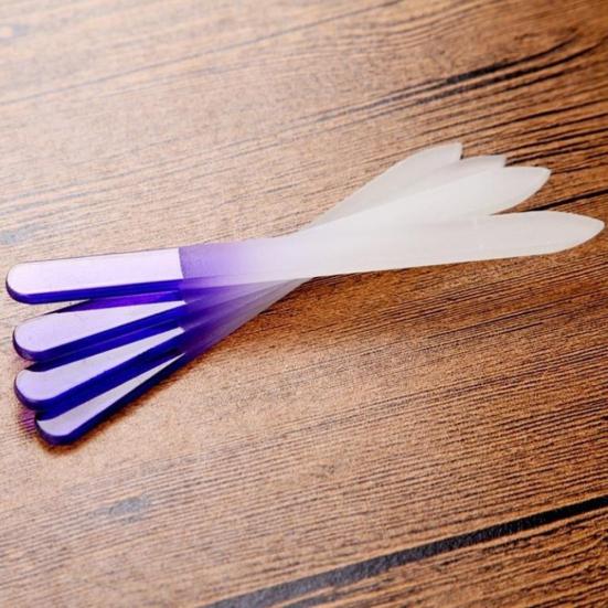 4 ცალი გამძლე შუშის ფრჩხილის ფილები ფრჩხილის არტის აკრილის წვერის ბუფერული მანიკურის ხელსაწყო