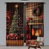 2 Stück Weihnachtsvorhänge Weihnachtsbaum Niedlich Winterurlaub Weihnachtsgeschenke Schneeflocken Elf Für Wohnzimmerfenster Heimvorhänge