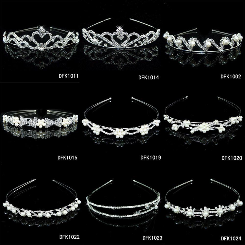 Jewelry Women Girls Flower Crystal Wave Headband Pearl Crown Hair Band