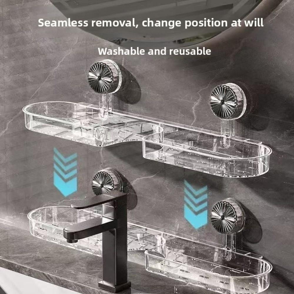 Bohrfreie Waschbecken-Regale Wandmontierte Wasserhahn-Regale Geschenke Toilettenwaschbecken Spiegel Aufbewahrungsbox