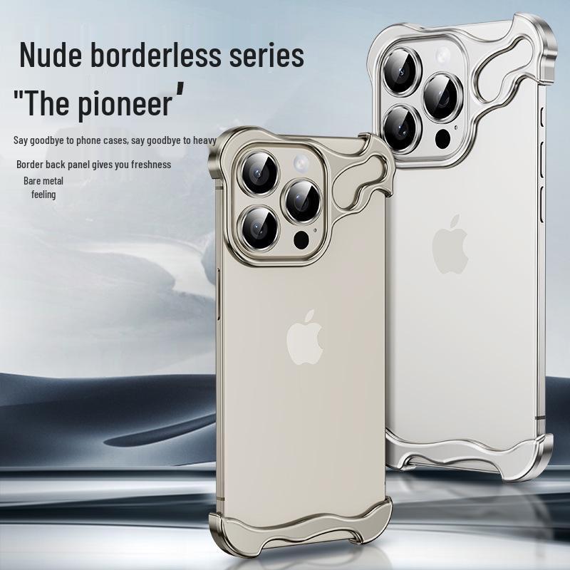 iPhone 16 Pro Max Metal Frame Case with 15 Lens Film, No Back Panel