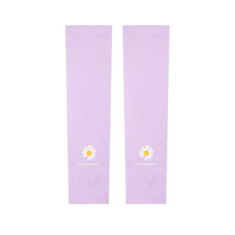 Women's UV Protection Ice Silk Daisy Sleeves for Cycling and Driving