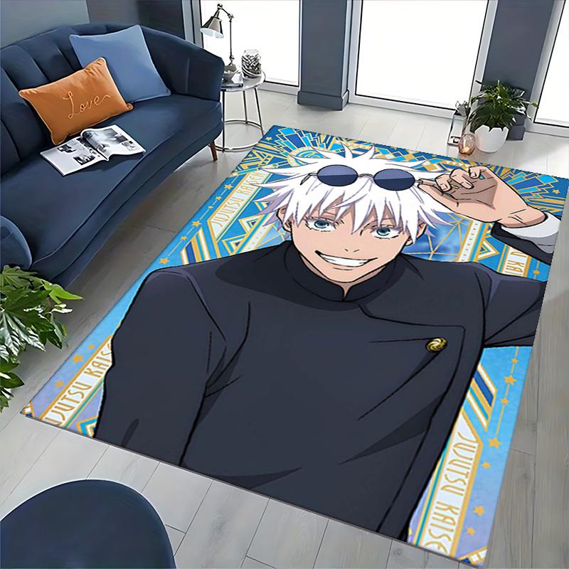 1pc Anime Jujutsu Kaisen Satoru Gojo Chair Mat, Office Desk Rug with Cool Design, Non-Slip Carpet for Home Decor, Suitable for All Seasons, Perfect Gi