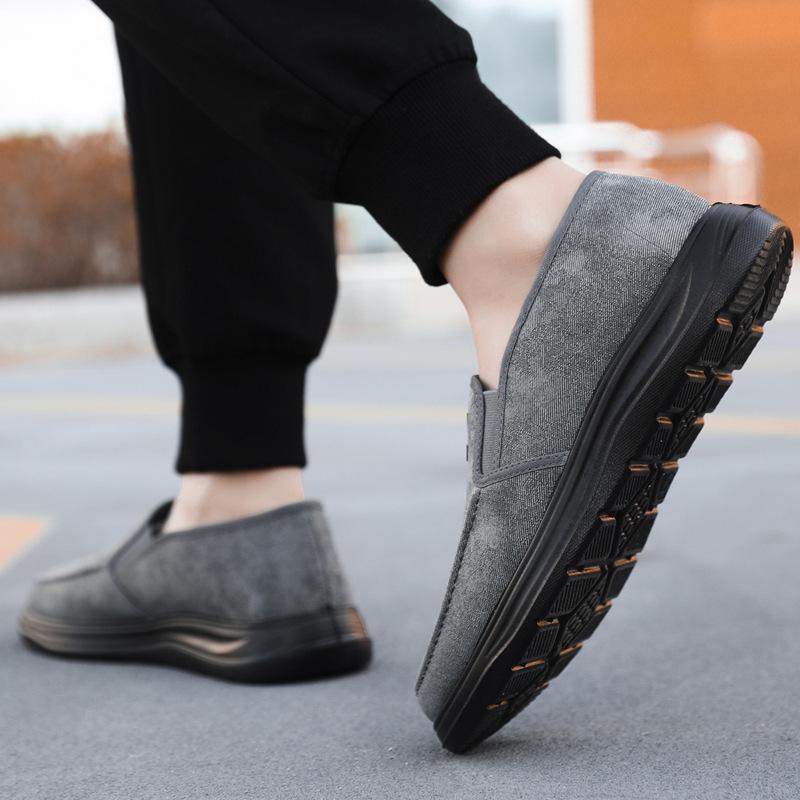 Polyurethane Sole Old Beijing Cloth Shoes Light and Non-slip Flat Men's Shoes One-pedal Casual Lazy Shoes Spring and Autumn Walking Shoes