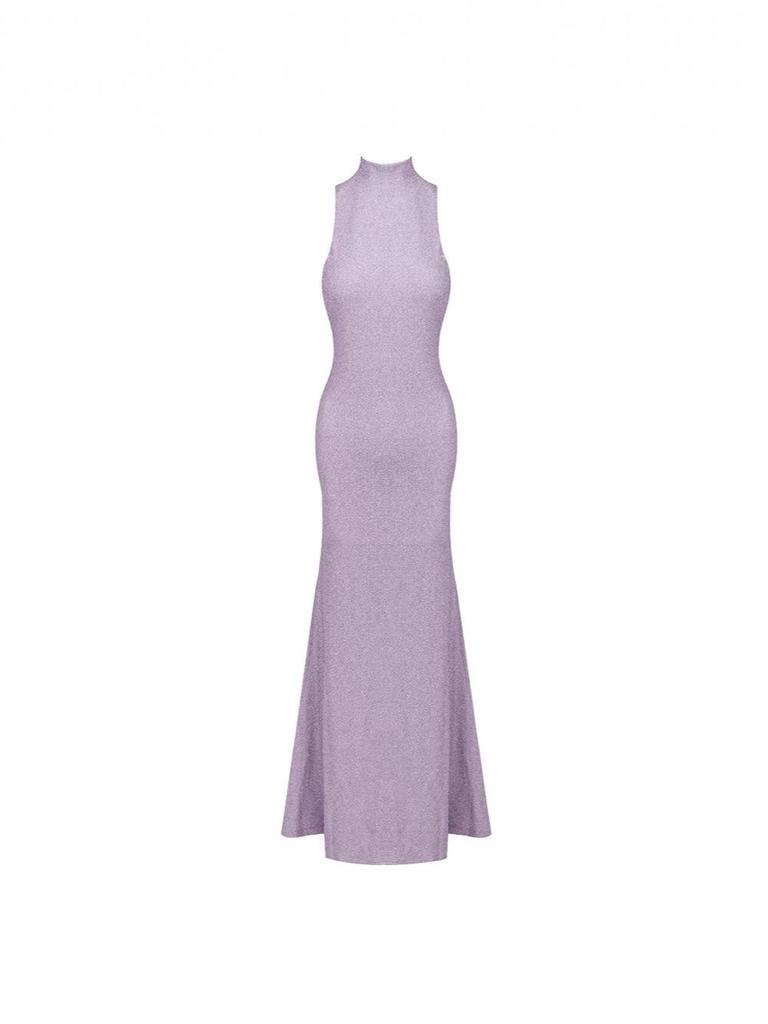 Hot-Selling Floral Halter Backless Sleeveless Gown: Sexy, Slimming, Elastic Evening Dress