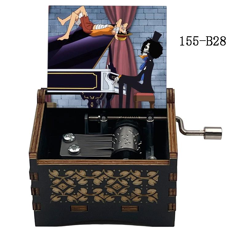 Vintage Anime Bink's Sake Music Box Hand Crank Wooden Musical Gift for Friends Family Festival Party Home Office Decoration