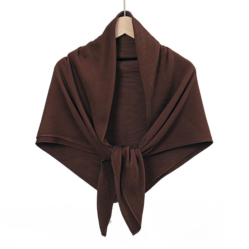 Maldives  Muslim Pleated Square Scarf Matt Silk Plain Hijab Women Crinkle Satin Headscarf Premium Soft Wrinkle Scarves