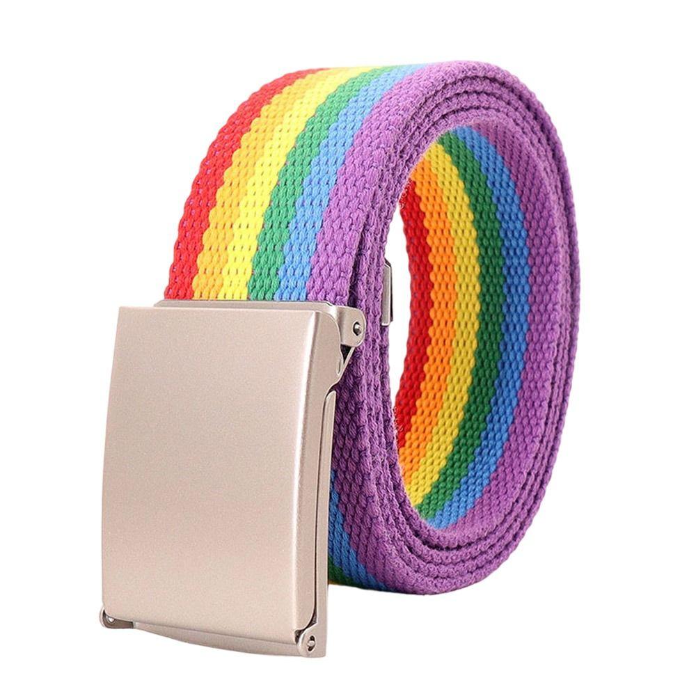 120cm Metel Buckle Belt Colorful Waistband Fashion Canvas Belt  Unisex