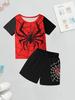 Boys Short-sleeved Shorts Spider Printed Cartoon Pajamas Sets Homewear Casual Wear