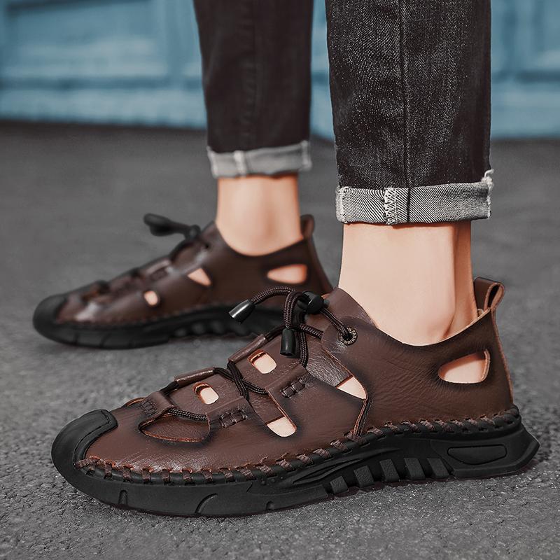 Fashion Genuine Leather Summer Shoes Retro and Trendy Men's Styles Daily Business Office Dress Up Party Quality New Shoes Breathable