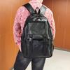 Zaino scolastico nuovo da uomo in PU, zaino casual da lavoro, borsa per computer, borsa da viaggio per il tempo libero elegante di grande capacità