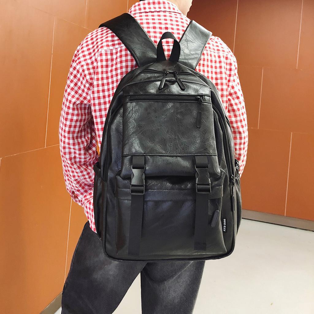 Zaino scolastico nuovo da uomo in PU, zaino casual da lavoro, borsa per computer, borsa da viaggio per il tempo libero elegante di grande capacità