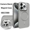 Magnet Magsafe Camera Holder Stand Soft Matte Phone Case For Apple iPhone 15 14 13 12 11 Pro Max 15 Plus Wireless Charging Cover