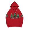 Women's Fashionable Casual Long-Sleeved Christmas Holiday Party Printed Hooded Sweatshirt