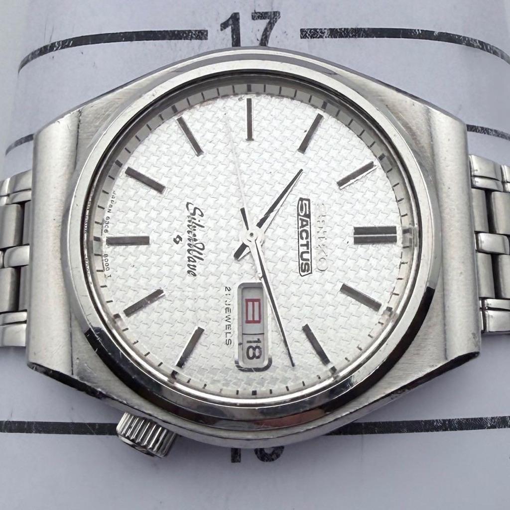 SEIKO 5 ACTUS SilverWave Automatic Vintage Watch 6306-8010