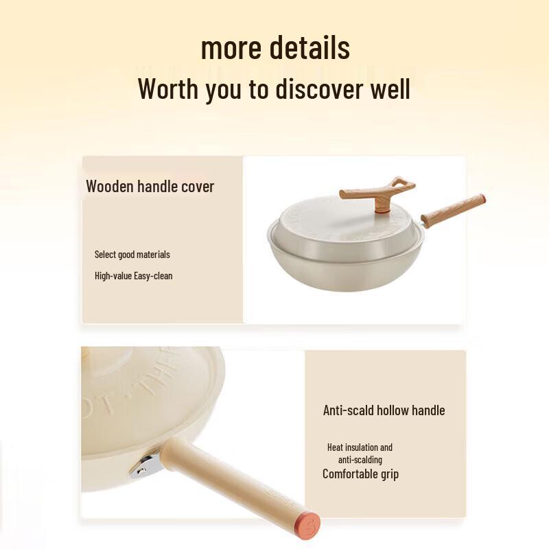 SUPOR Ohnivě červená tečkovaná nepřilnavá pánev Wok