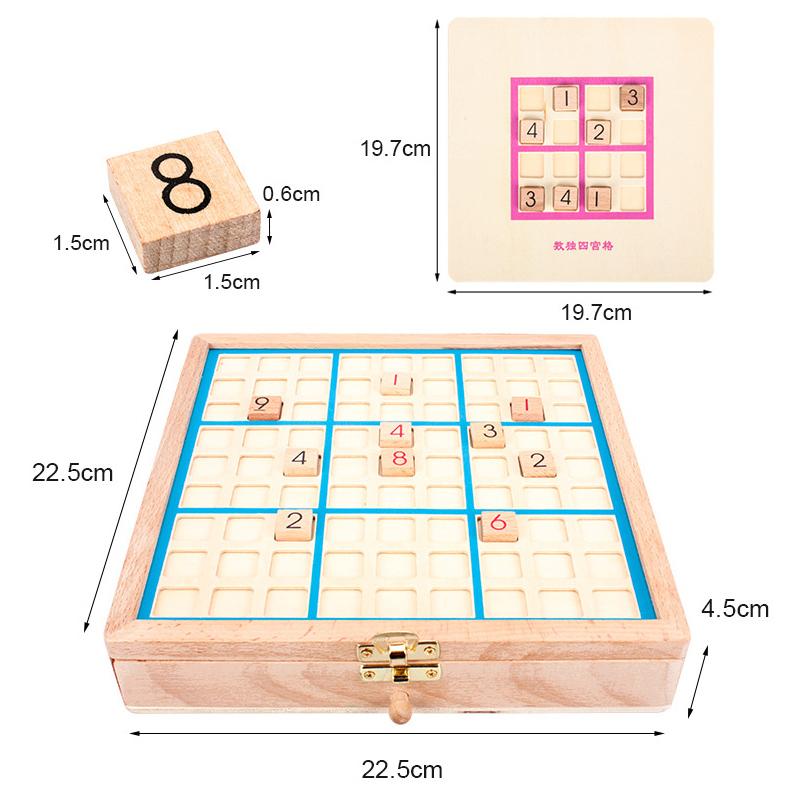 Jiugongge Digital Chess Game Open Cover Design Memory Chess Wooden Sudoku Logic Thinking Training Educational Toys For Children