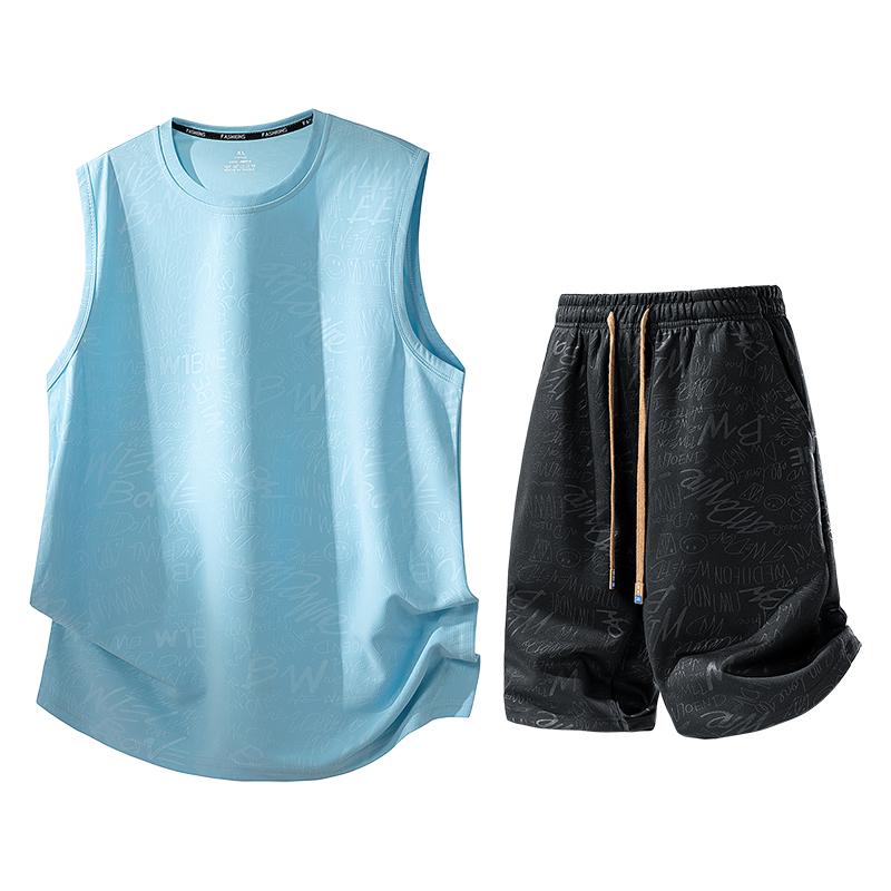 

Men s Summer Casual Running Speed Dry Ice Silk Sports Set Men s Two Piece Set XXXXXL