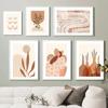 Boho Linien Sonne Mädchen Vase Blatt Regenbogen Geometrie Wandkunst Leinwand Malerei Nordische Poster und Drucke Bilder für Wohnzimmer Dekor