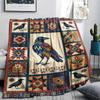 Crow Print Flannel Blanket, High quality Comfortable for All Seasons, Home Decor, Warmth and Comfort, Perfect for Christmas Gifts47