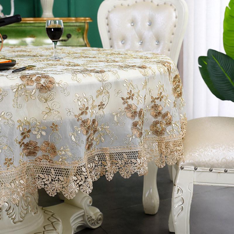 Luxury Embroidered Lace Tablecloth For Dining Coffee Table Decortation Wedding Party Table Cover Rectangular Square Round